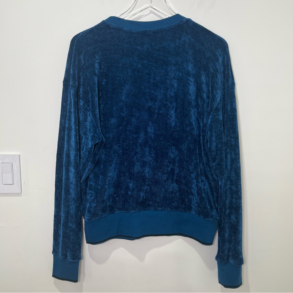 Scotch & Soda Rib Velvet Crewneck Sweater Pullover Sweatshirt Blue Women's‎ Sz L - Picture 9 of 9